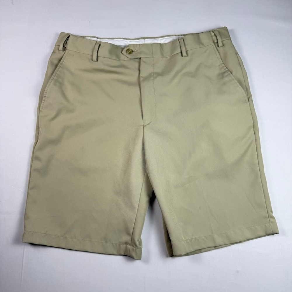 Jos. A. Bank Traveler Tailored Fit Khaki Tan Shorts Mens 36 Golf Stretch Waist